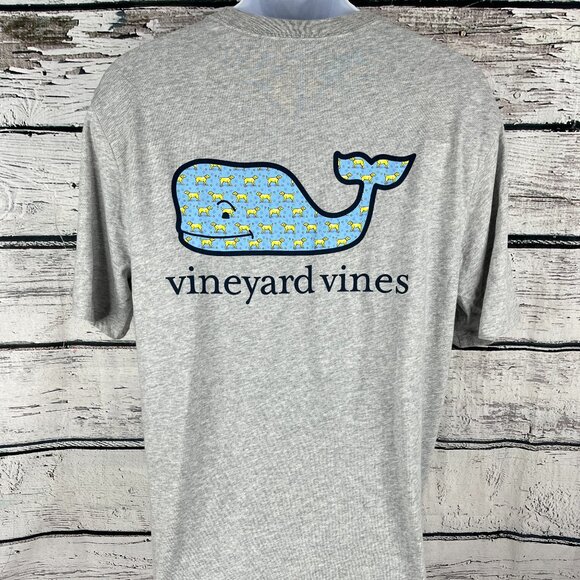 Vineyard Vines Men's Golden Retriever Dog Whale Gray T-Shirt Size Large - NEW - Picture 1 of 5